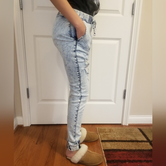 Brand New Acid Wash Destroyed Joggers - Picture 7 of 7